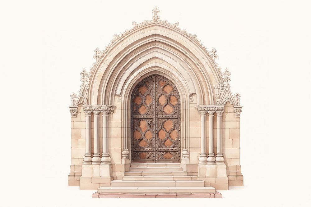 Arch door architecture building. AI generated Image by rawpixel.