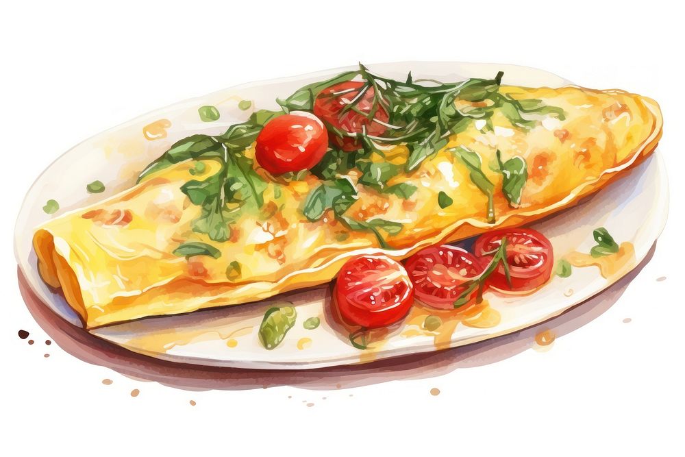 Omelette plate food vegetable. AI generated Image by rawpixel.