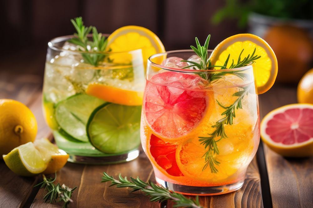 Fruit drink herbs grapefruit. AI generated Image by rawpixel.