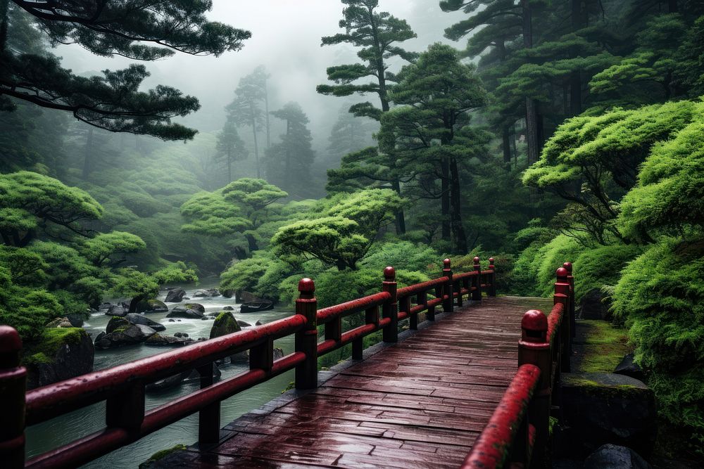 Nature outdoors travel bridge. AI generated Image by rawpixel.