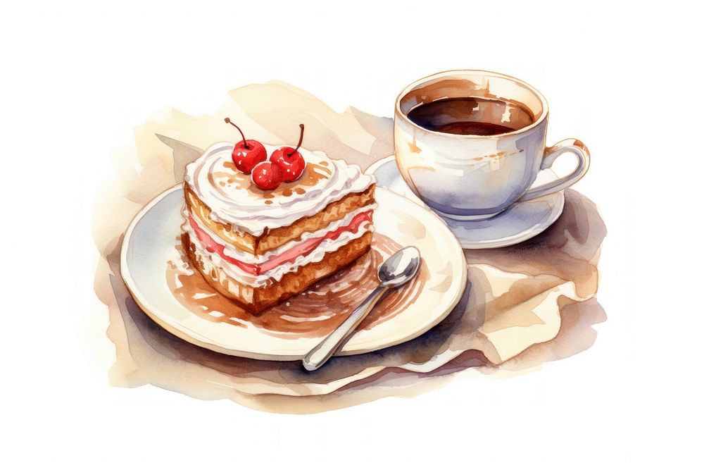 Coffee cup dessert saucer. AI generated Image by rawpixel.
