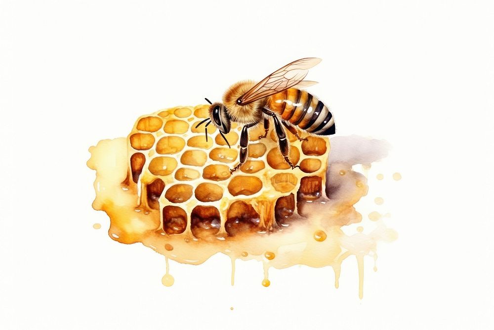 Honey bee honeycomb animal. AI generated Image by rawpixel.