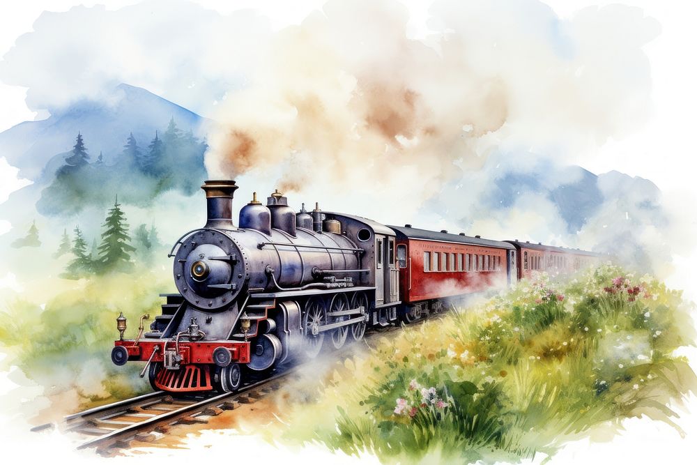 Train locomotive painting vehicle. 