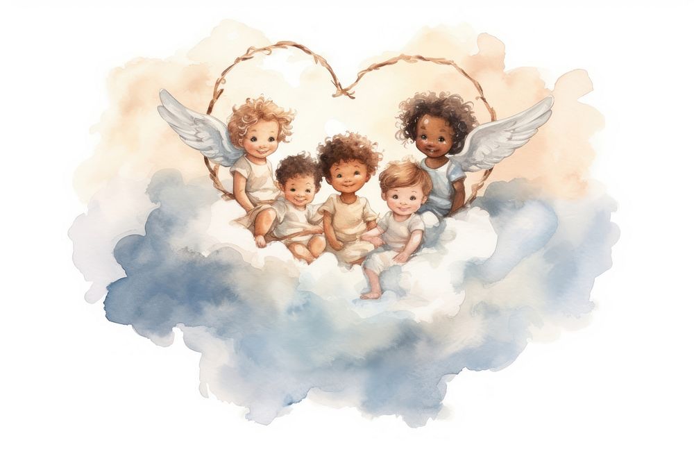 Angel cloud cupid love. AI generated Image by rawpixel.