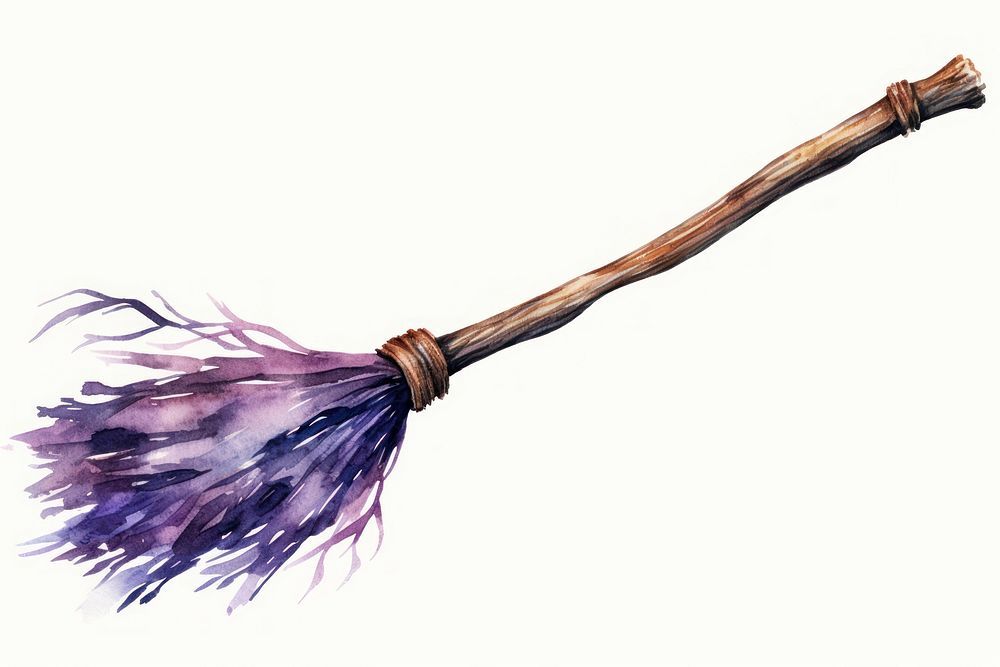 Broom fragility sweeping lavender. AI generated Image by rawpixel.
