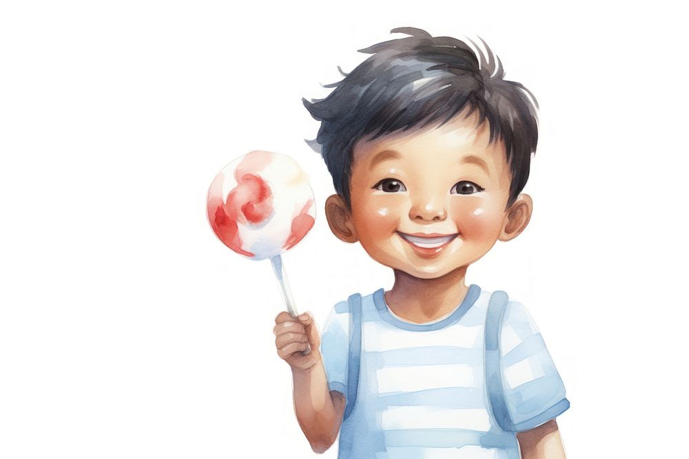 Lollipop smiling holding candy. AI generated Image by rawpixel.