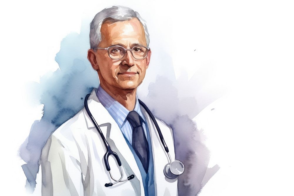 Doctor stethoscope portrait hospital. AI generated Image by rawpixel.
