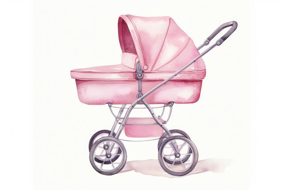 Stroller wheel pink wheelbarrow. AI generated Image by rawpixel.