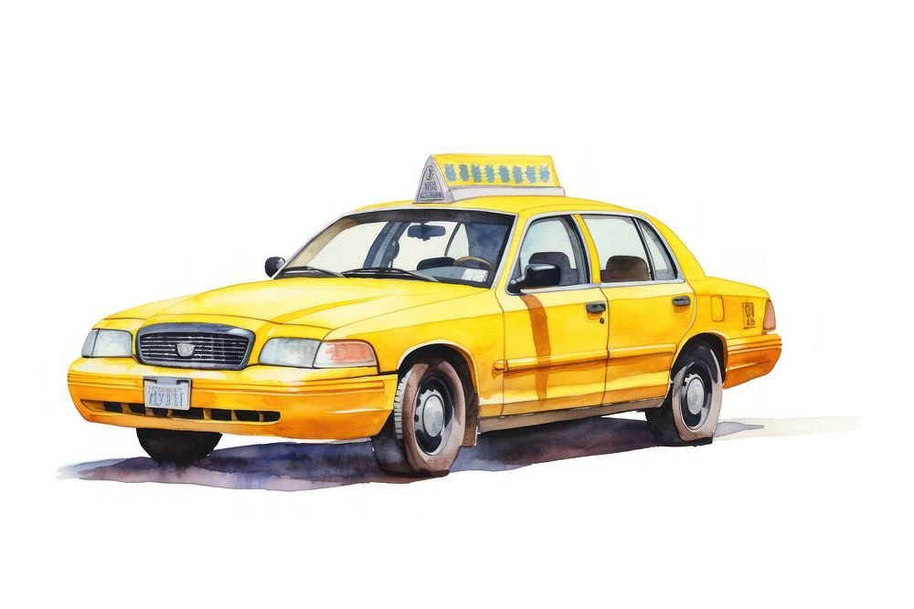 Vehicle yellow taxi car. AI generated Image by rawpixel.