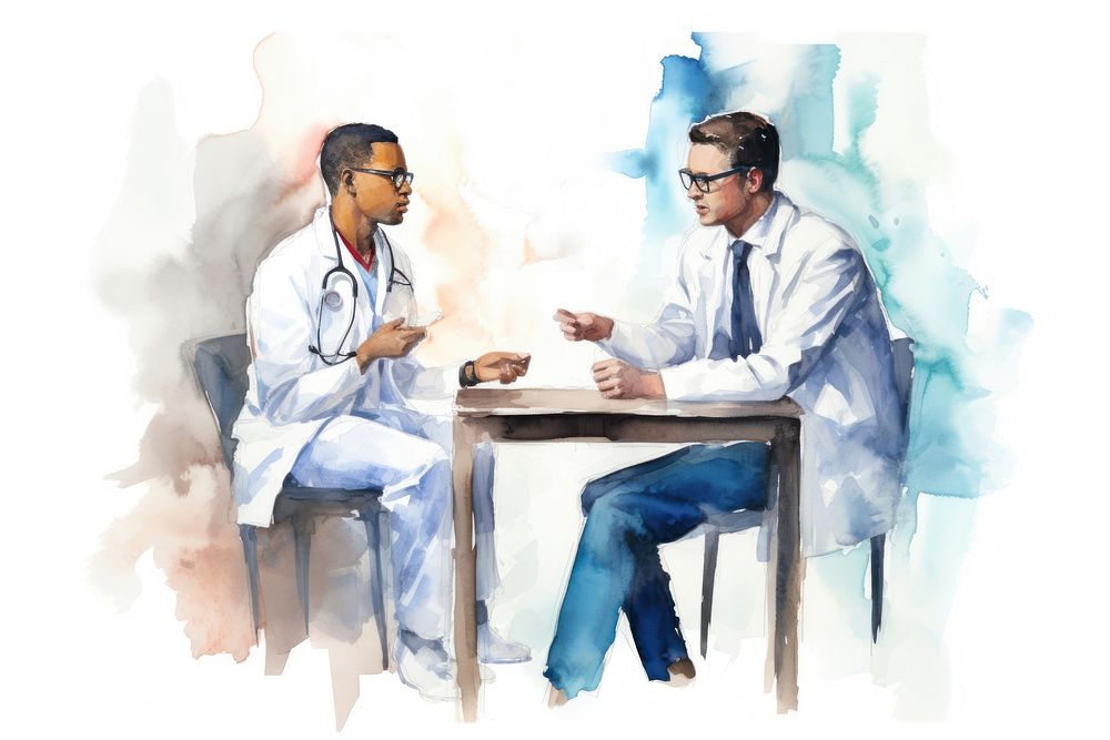 Hospital glasses patient sitting. AI generated Image by rawpixel.