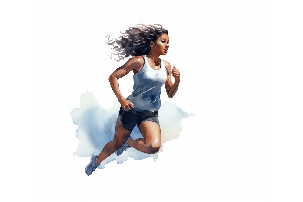 Jogging running adult woman. AI generated Image by rawpixel.