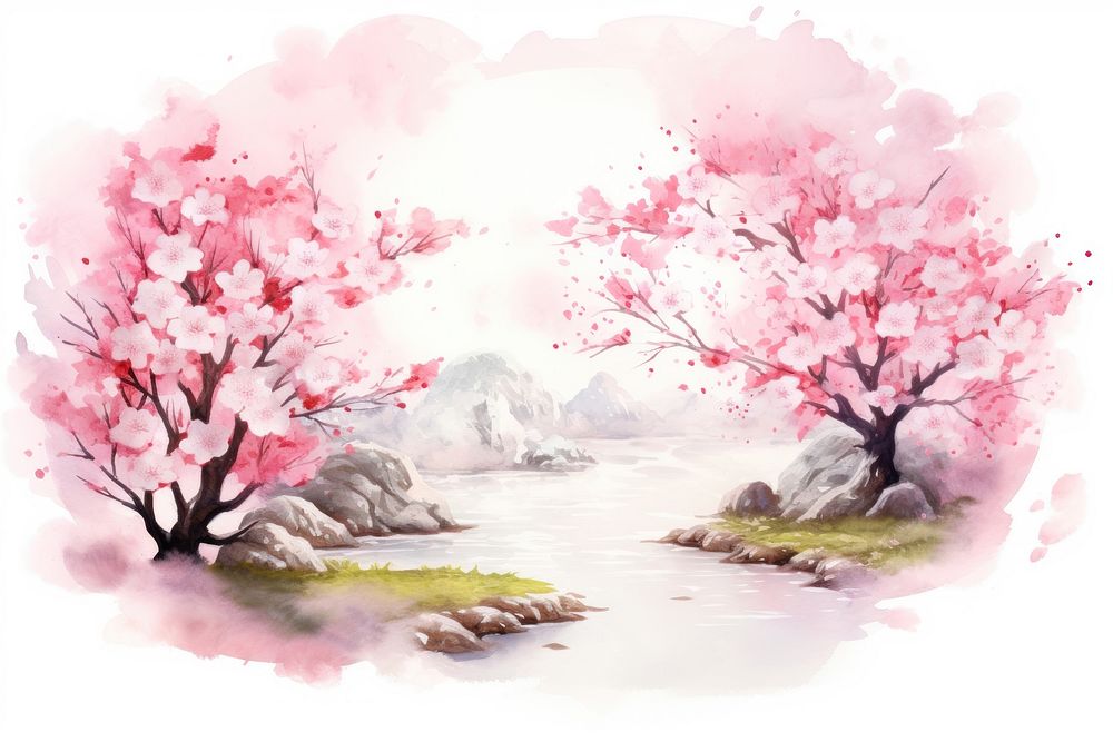 Blossom outdoors flower cherry. AI generated Image by rawpixel.