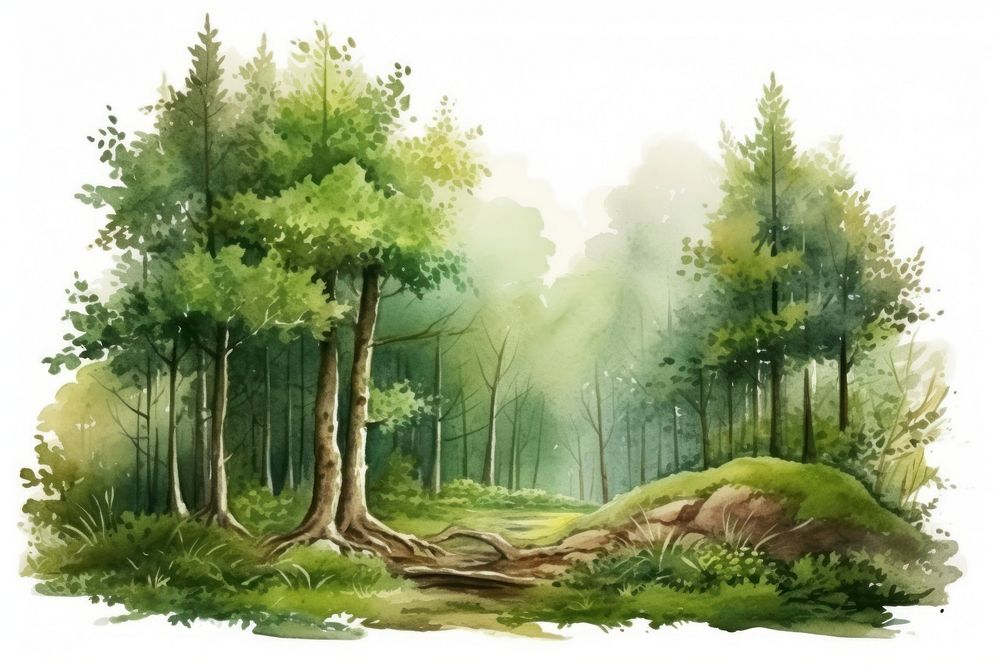 Forest tree wilderness landscape. AI generated Image by rawpixel.