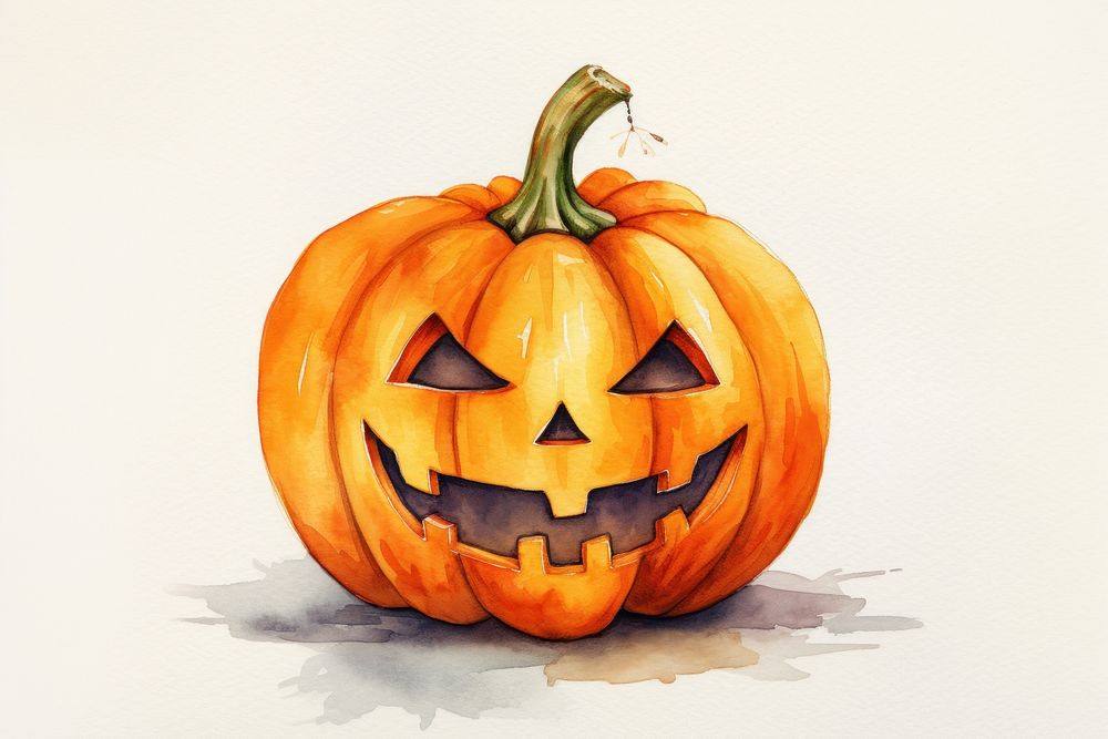 Halloween jack-o'-lantern face anthropomorphic. AI generated Image by rawpixel.