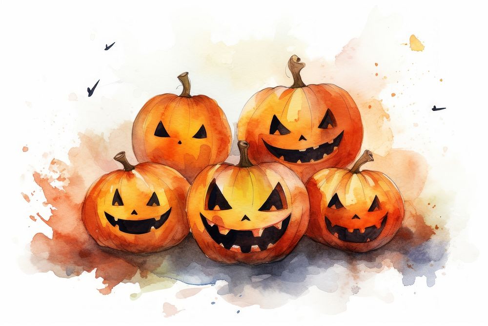 Halloween jack-o'-lantern autumn anthropomorphic. AI generated Image by rawpixel.
