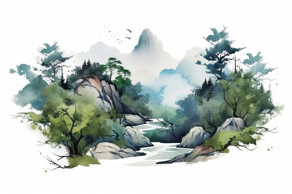 Wilderness outdoors drawing nature. AI generated Image by rawpixel.