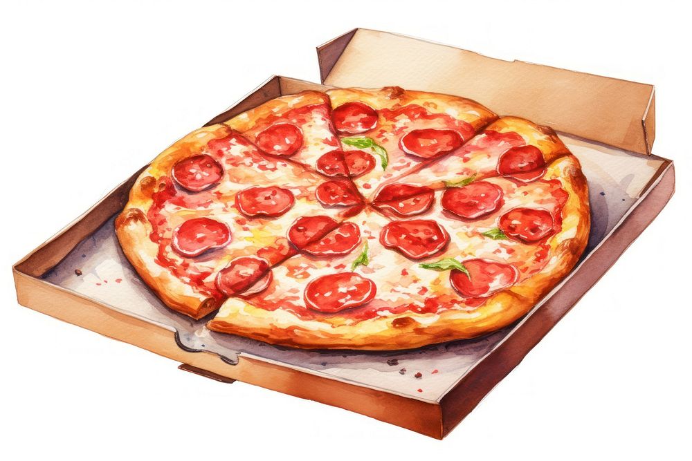 Pizza pepperoni food box. AI generated Image by rawpixel.