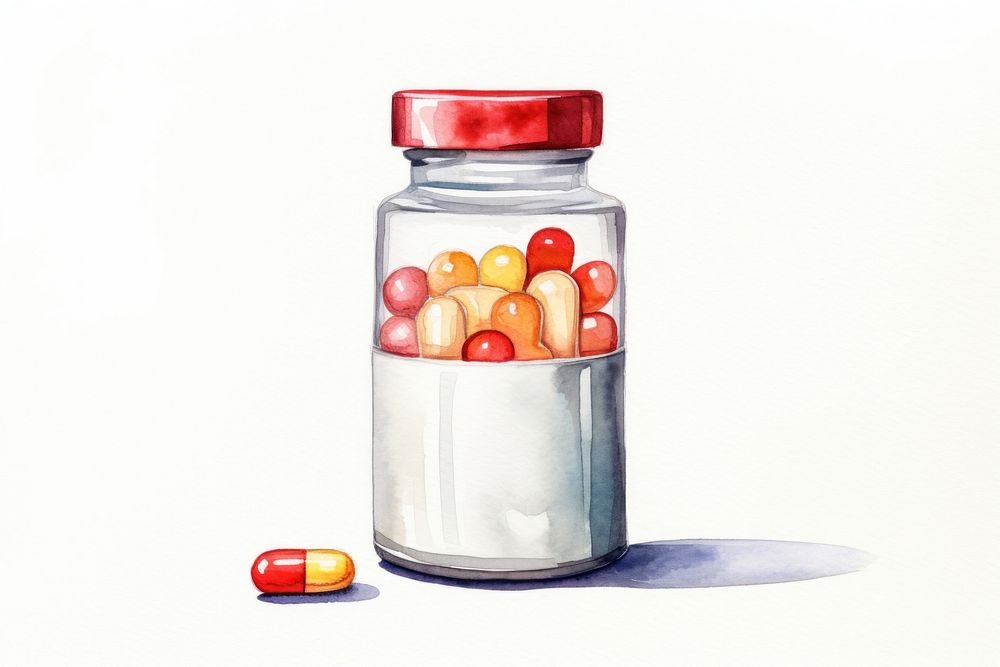 Pill bottle jar medication. AI generated Image by rawpixel.
