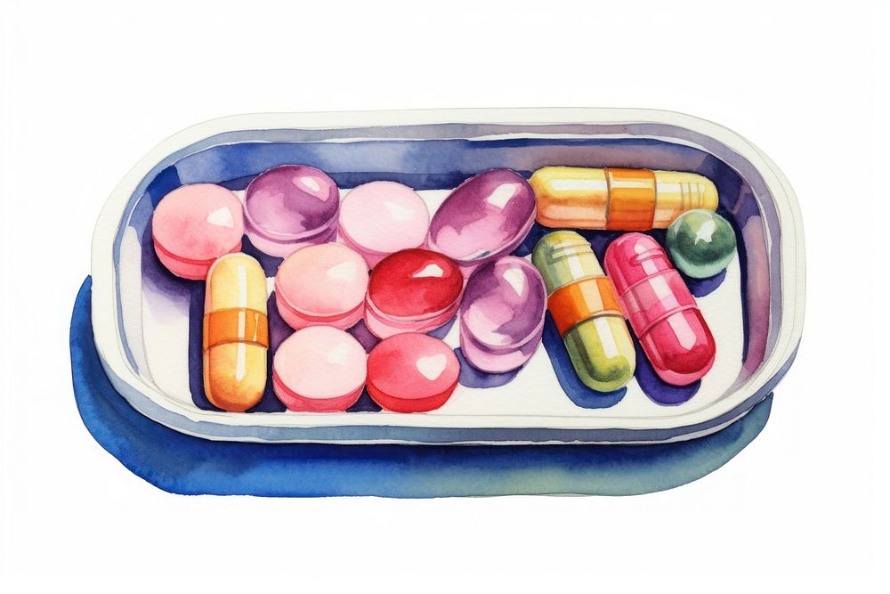 Pill medication container variation. AI generated Image by rawpixel.