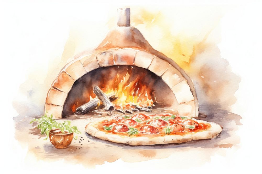 Pizza oven fire fireplace. AI generated Image by rawpixel.