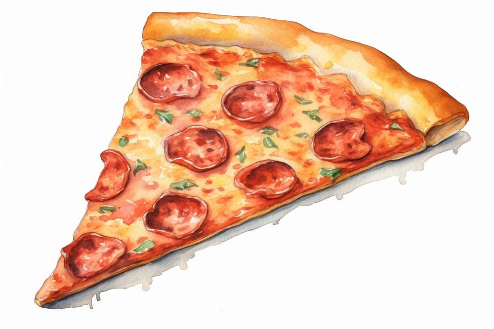 Pizza food pepperoni vegetable. AI generated Image by rawpixel.