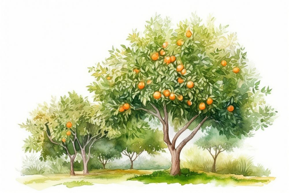 Tree orange plant fruit. AI generated Image by rawpixel.