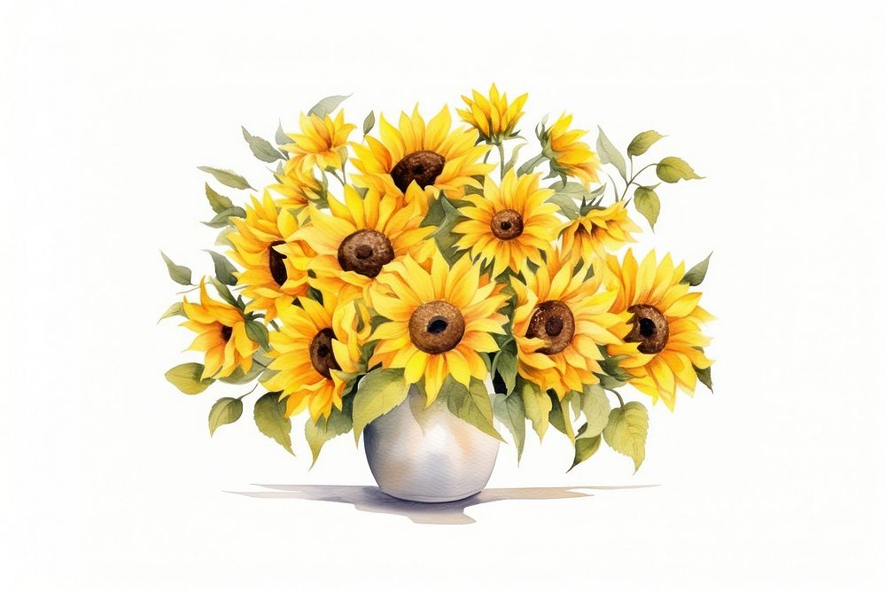 Sunflower plant vase inflorescence. AI generated Image by rawpixel.
