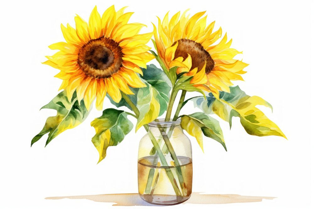 Sunflower vase plant jar. AI generated Image by rawpixel.