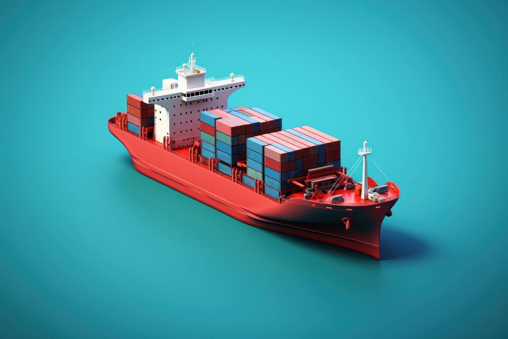 Ship container vehicle boat. AI generated Image by rawpixel.