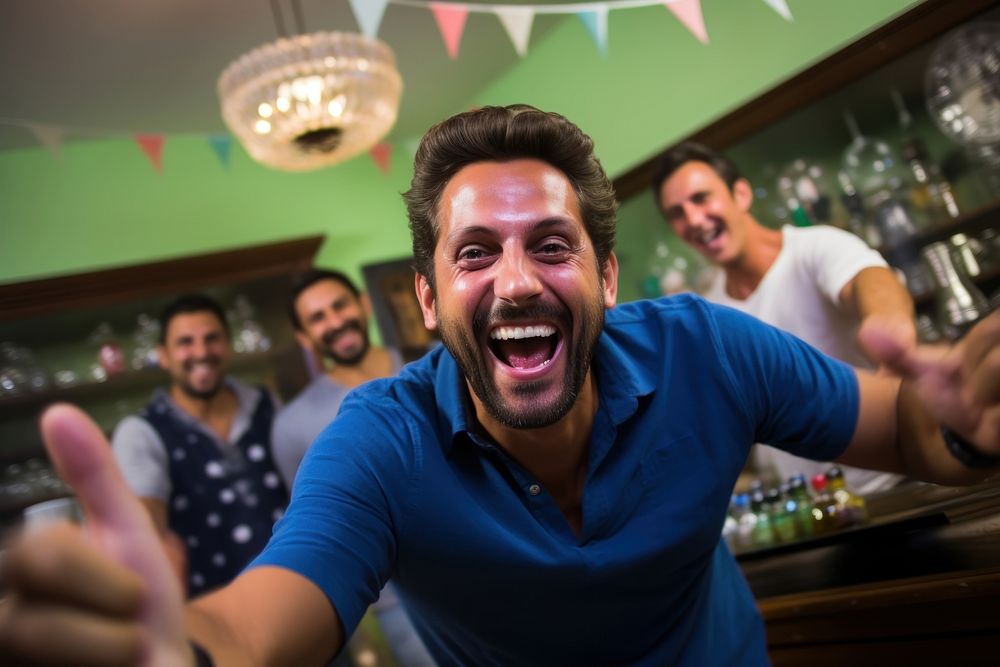 Laughing adult men togetherness. AI generated Image by rawpixel.