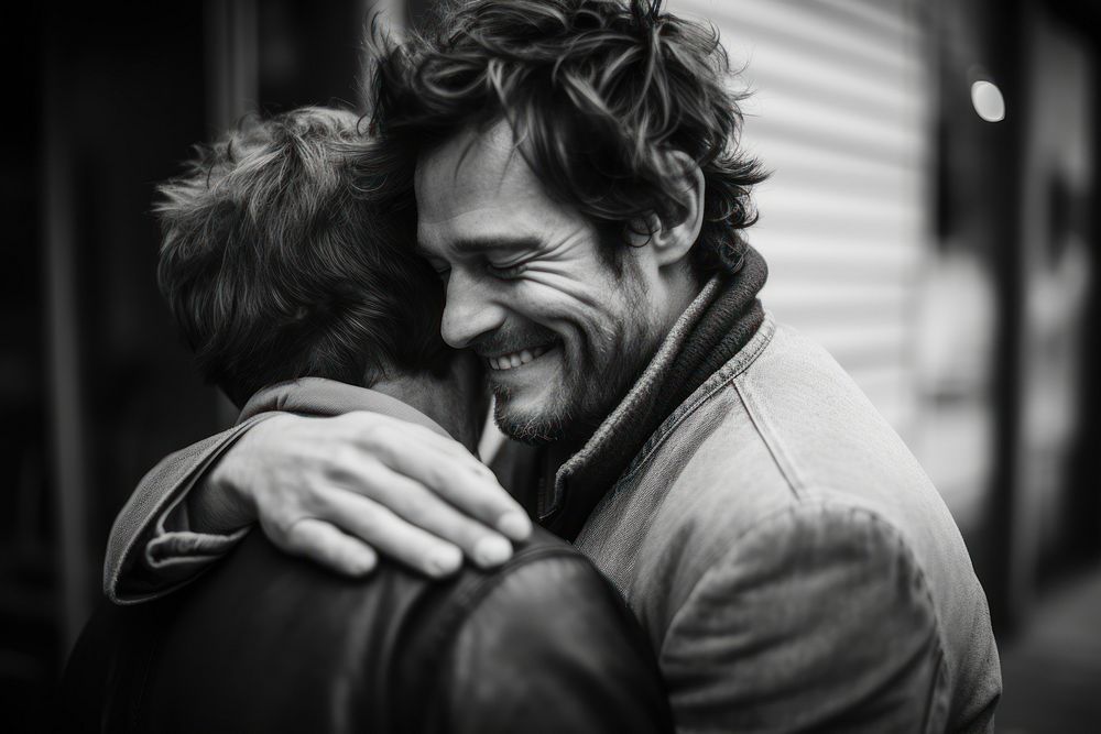 Photography embracing portrait hugging. AI generated Image by rawpixel.