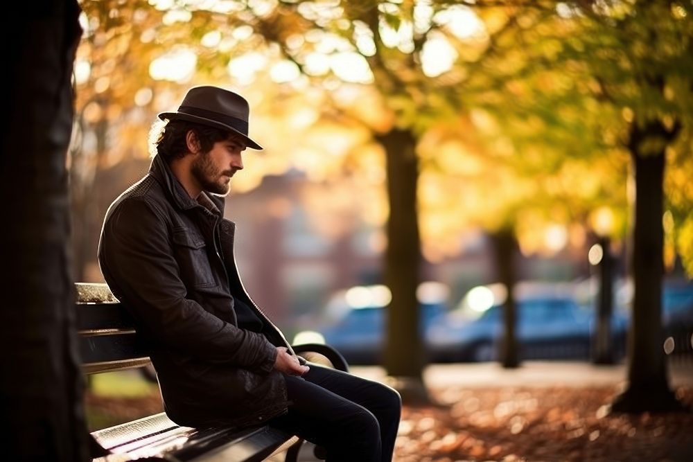 Sitting adult men contemplation. AI generated Image by rawpixel.