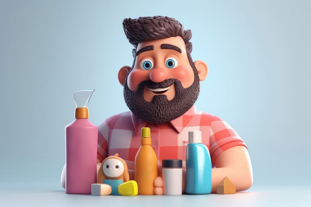 Cartoon bottle person representation. AI generated Image by rawpixel.