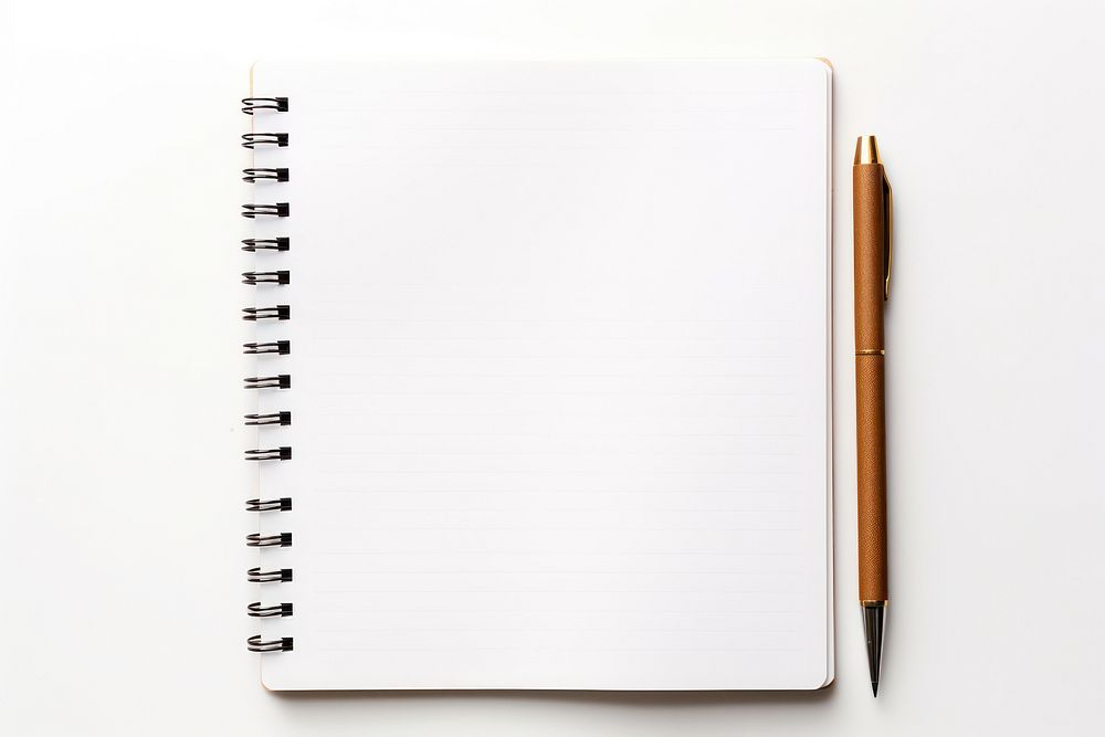 Diary page pen white background. AI generated Image by rawpixel.