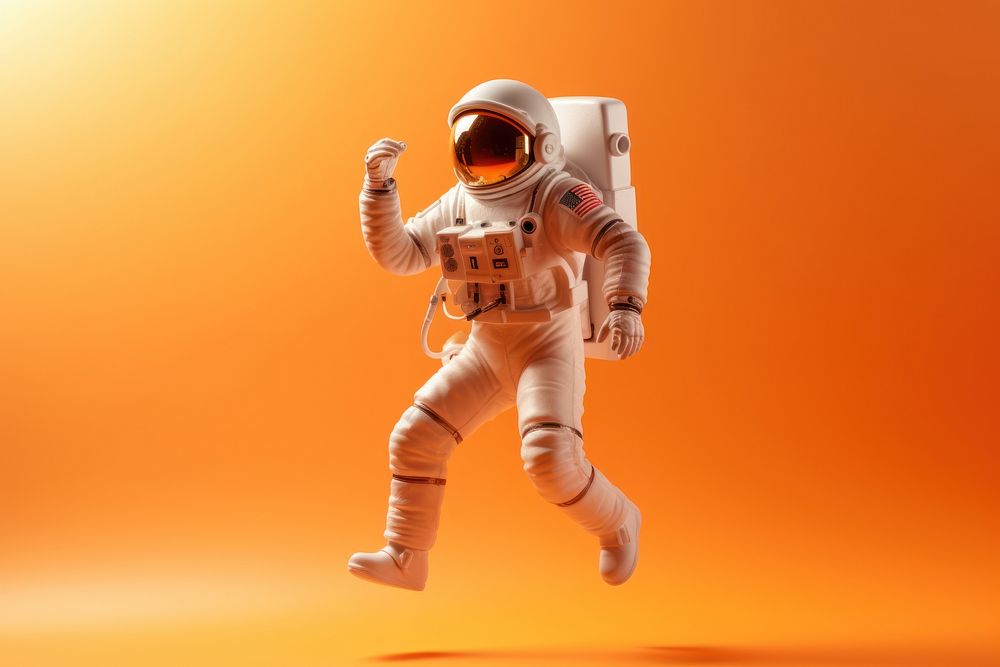 Astronaut futuristic mid-air motion. AI generated Image by rawpixel.
