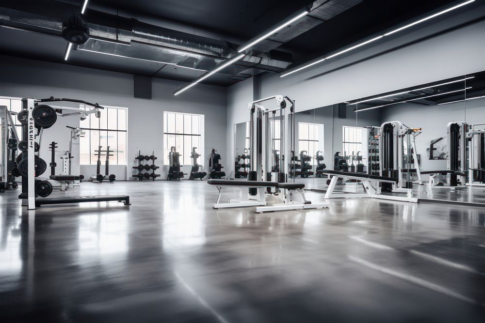 Gym architecture equipment building. AI generated Image by rawpixel.