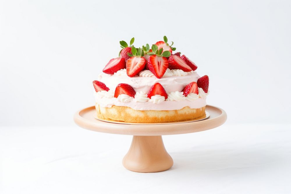 Strawberry cake dessert fruit. AI generated Image by rawpixel.