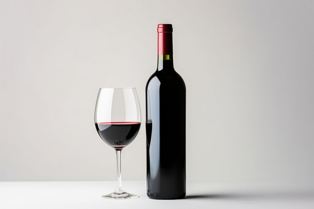 Bottle wine glass drink. AI generated Image by rawpixel.