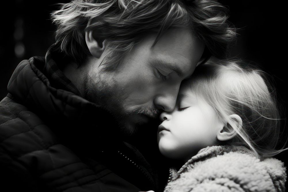 Photography portrait kissing father. AI generated Image by rawpixel.