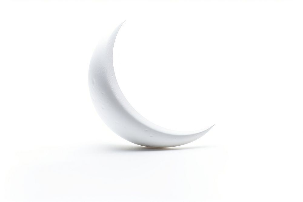 Moon crescent white white background. AI generated Image by rawpixel.