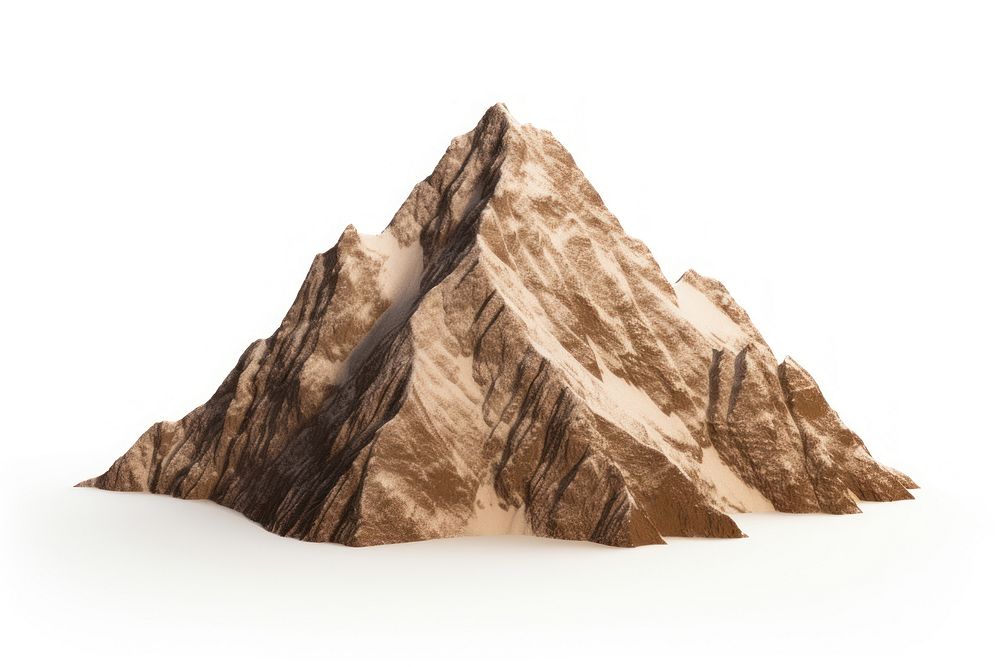 Mountain nature white background stratovolcano. AI generated Image by rawpixel.