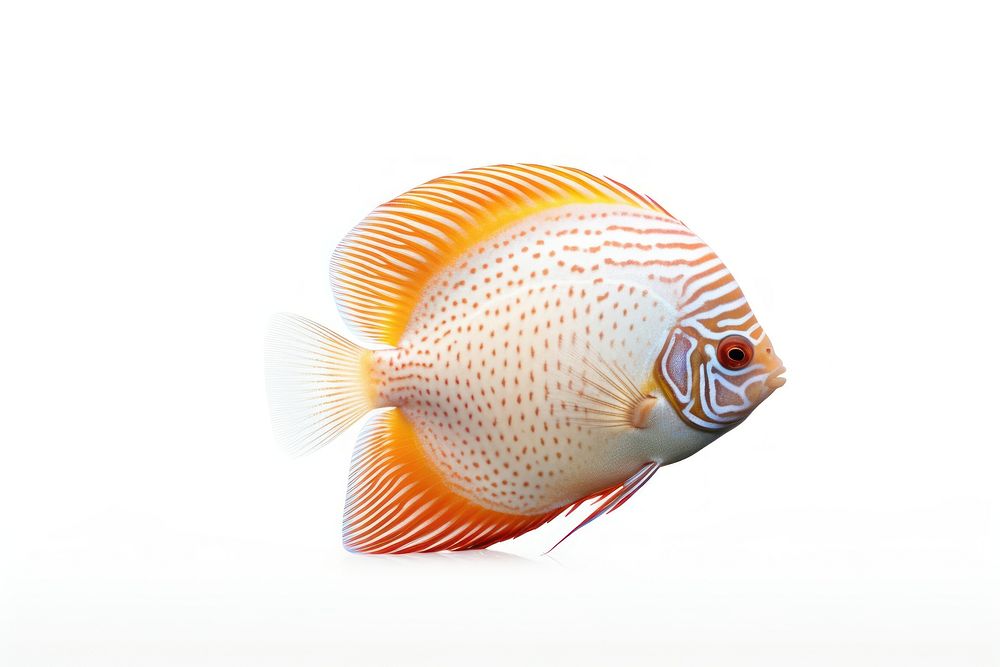 Fish animal white background pomacanthidae. AI generated Image by rawpixel.