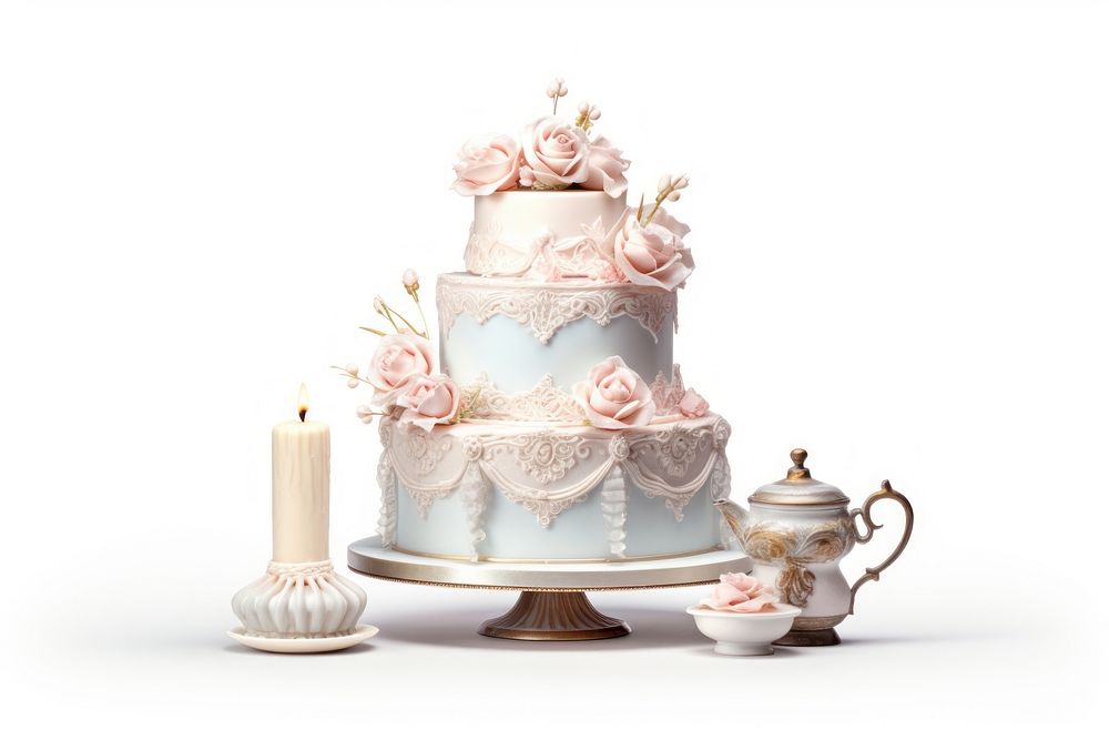 Cake dessert wedding candle. AI generated Image by rawpixel.