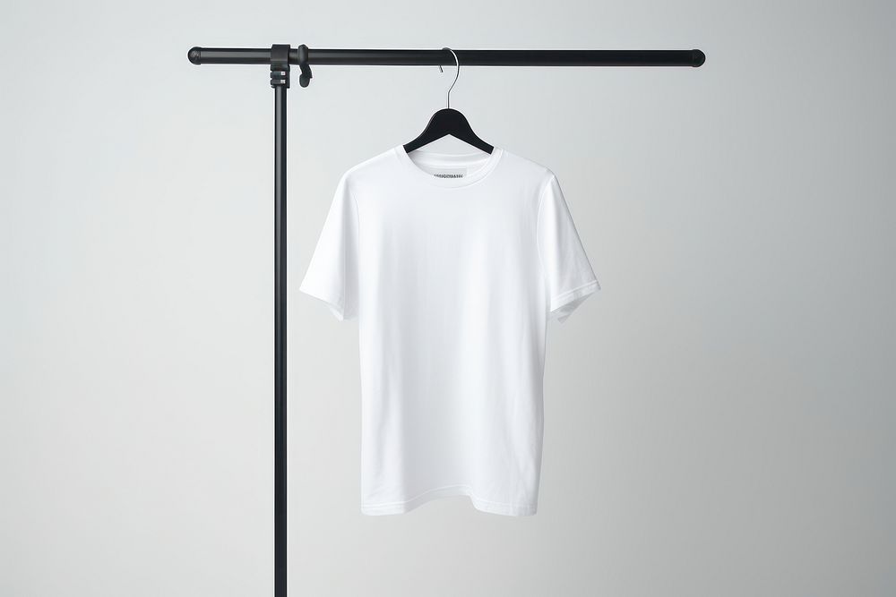 T-shirt hanging hanger white. 