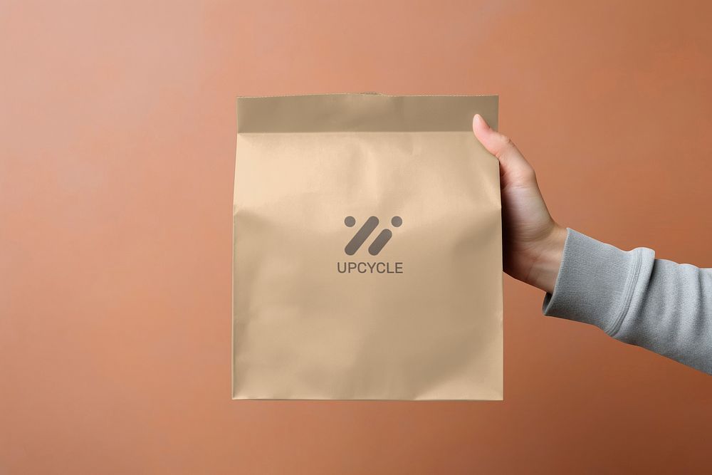 Paper food bag mockup, product packaging psd