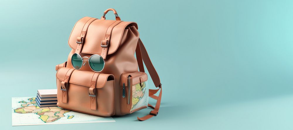Backpack handbag travel accessories. AI generated Image by rawpixel.