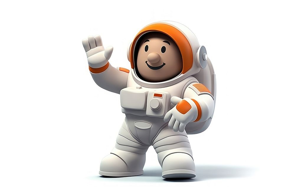 Astronaut cartoon toy white background. 