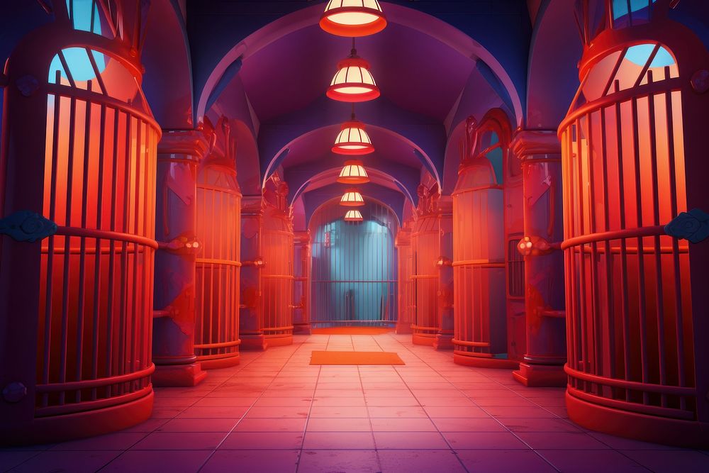 Architecture building corridor lighting. AI generated Image by rawpixel.