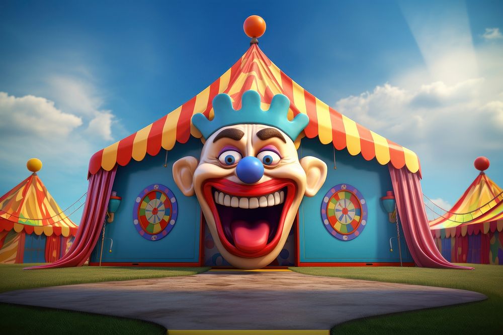 Cartoon clown representation architecture. AI generated Image by rawpixel.