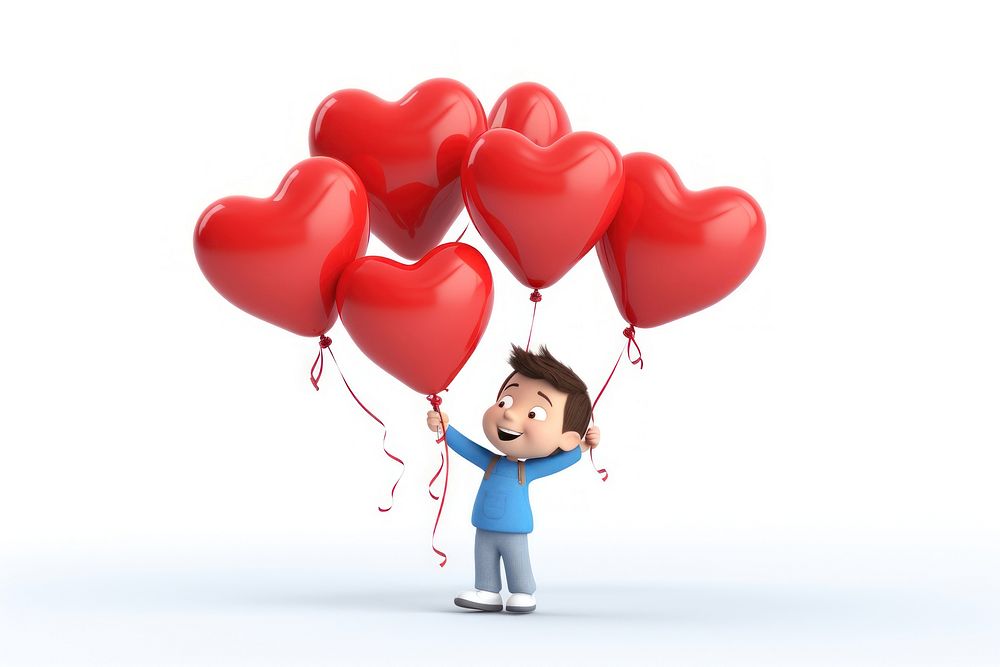 Balloon heart white background togetherness. AI generated Image by rawpixel.